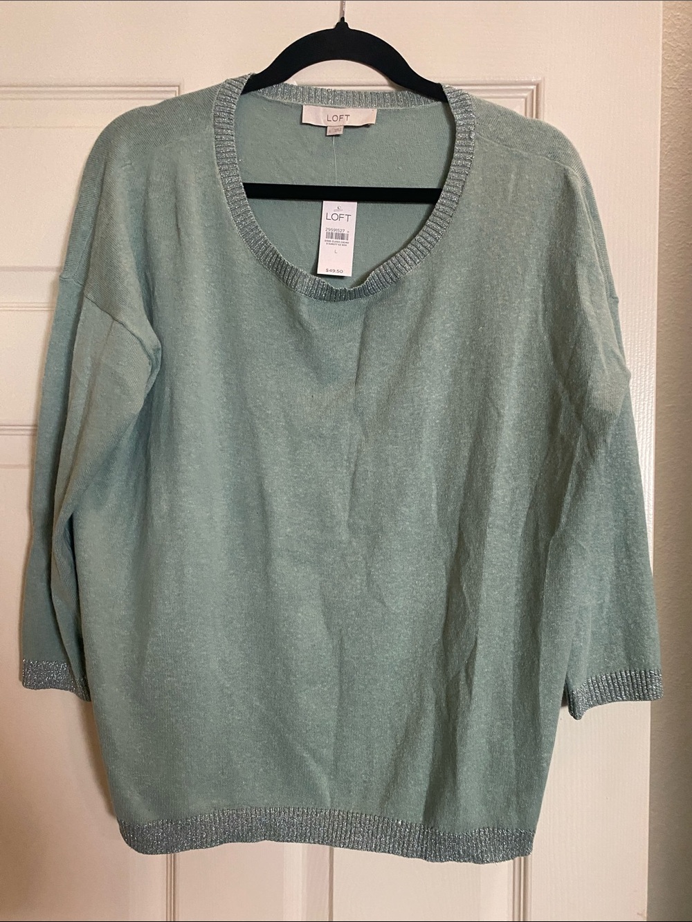 LOFT Mint Green Scoop Neck Lightweight Sweater